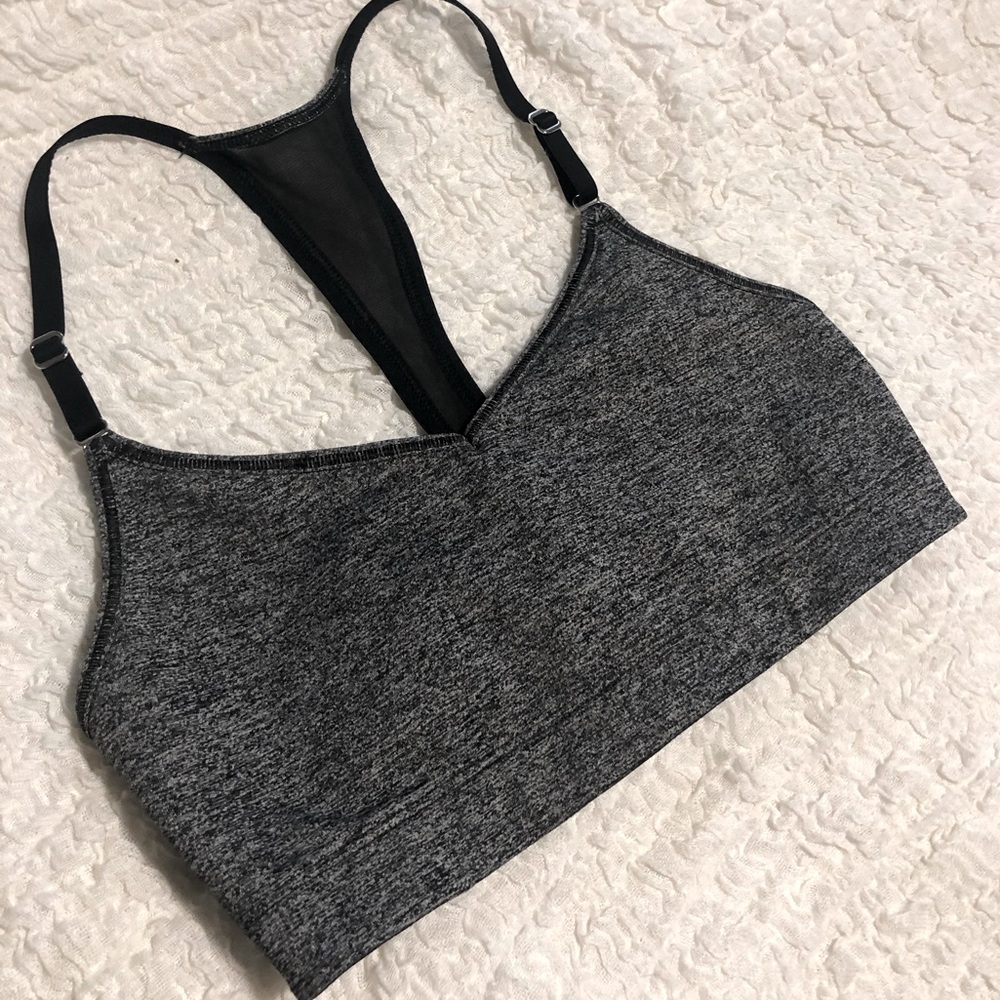 VSX Gray Longline Mesh Racerback Sports Bralette - Picture 1 of 4